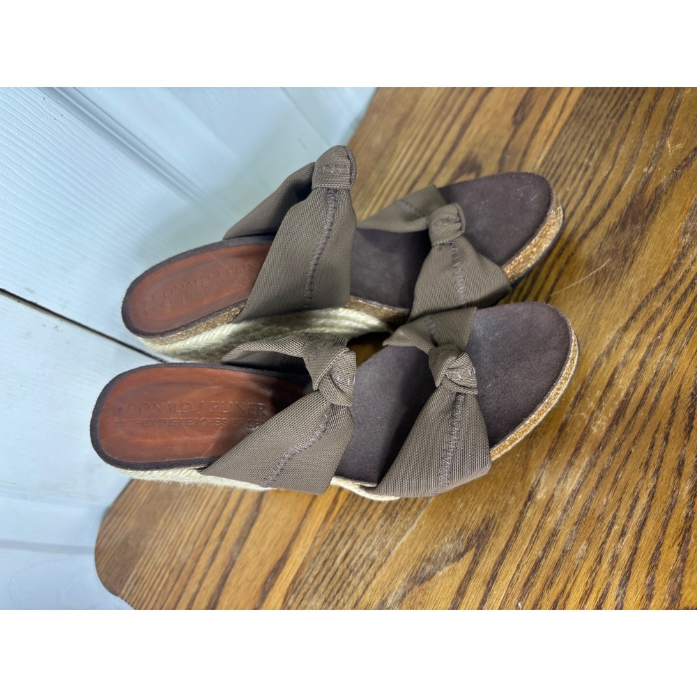 Donald‎ Pliner Wedge Espadrille Knot Slides Casual Comfort Elegant size 5 1/2